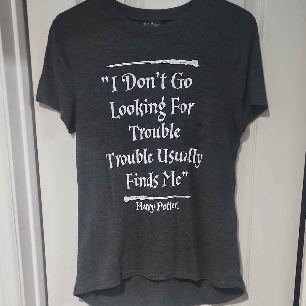 Harry Potter Women's Dark Gray Short Sleeve Quote Tee